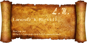 Lancsák Mirtill névjegykártya
